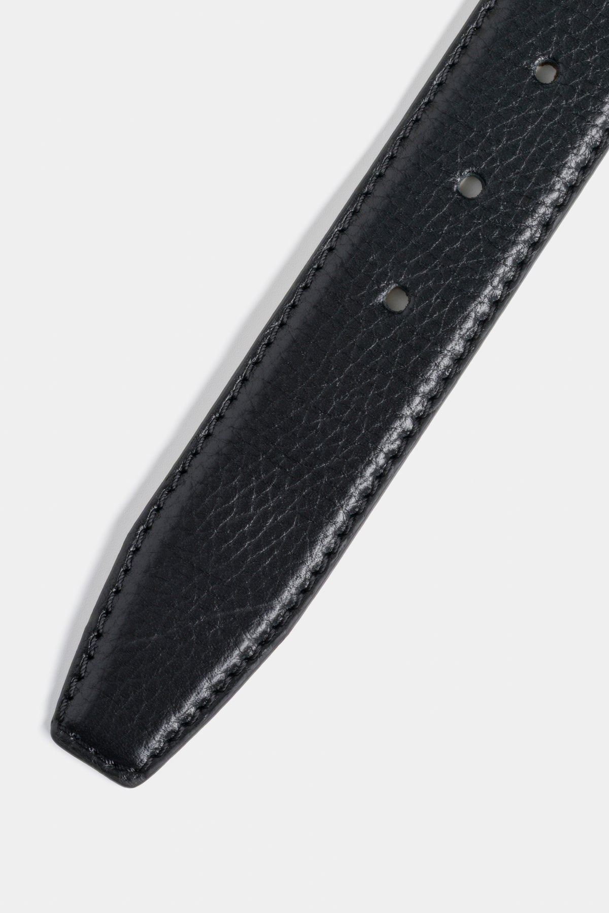 Black Calf Leather Belt with Gold-Tone Buckle - 3.5 cm